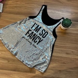 Sparkling Silver Tank Top